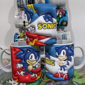 Arte Caneca Personalizada 3D Sonic