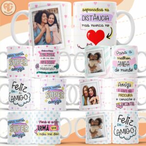 Pacote de Artes Canecas Personalizadas Amizade Feminino