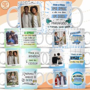 Pacote de Artes Canecas Personalizadas Amizade Masculino
