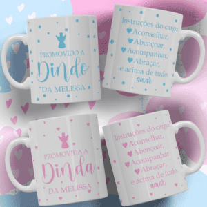Pacote de Artes Caneca Personalizada Convite Dindos