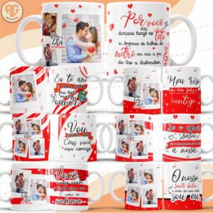 Pacote de Artes Canecas Personalizadas Músicas Românticas