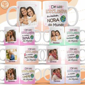 Pacote de artes Canecas Personalizadas Melhor do Mundo Femininas