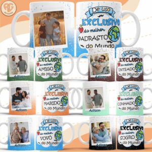 Pacote de Artes Canecas Personalizadas Melhor do Mundo Masculino