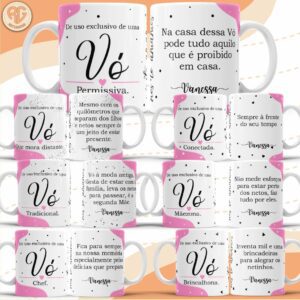 Pacote de Artes Canecas Personalizadas Tipos de Avós