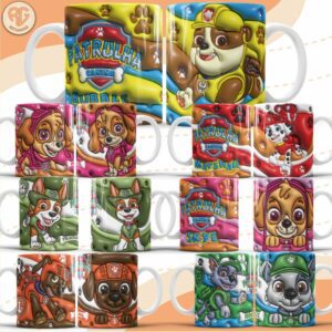 Arte Caneca Personalizada 3D Patrulha Canina