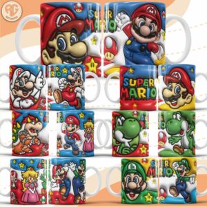 Arte Caneca Personalizada 3D Super Mario