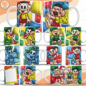 Pacote de Artes Caneca Personalizada Turma da Mônica
