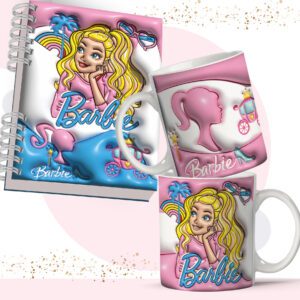 Arte Caneca Personalizada 3D Barbie - Gratuita