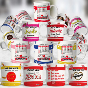 Pacote de Artes Canecas Personalizadas Namorados Chocolate