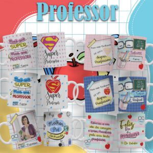 Pacote de Artes Caneca Personalizada Professores