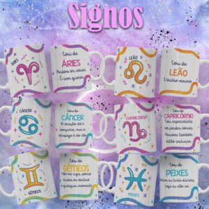 Pacote de Artes Caneca Personalizada Signos
