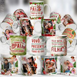 Pacote de Arte Caneca Natal Família