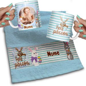 Kit Páscoa Caneca+Toalhinha