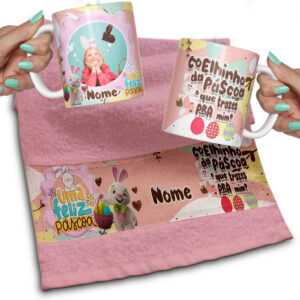 Kit Páscoa Caneca+Toalhinha
