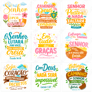 Pacote de Artes Caneca Vercículos Bíblico
