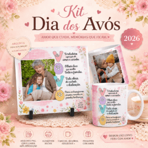 Dia dos Avós 2026 Caneca e Azulejo